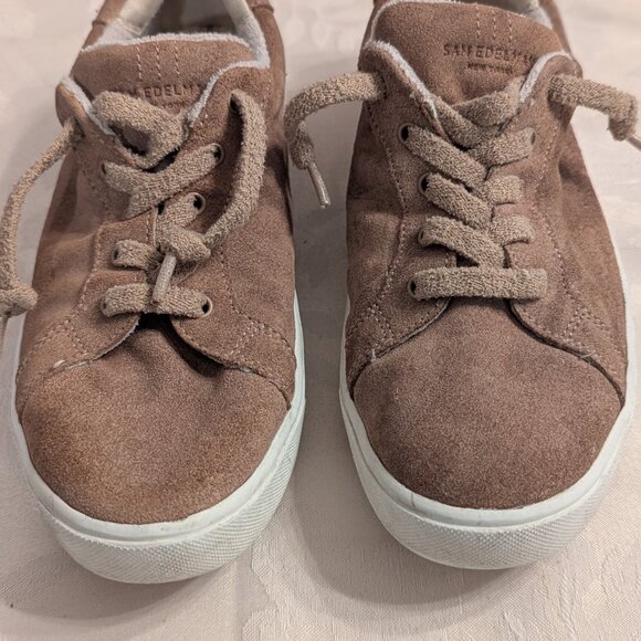 Sam Edelman Girls Ethyl Sneakers Sz 4 Brown Suede Low Top Lace-Up Kids Shoes - Picture 3 of 8